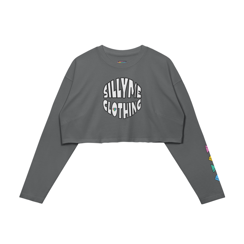 Raw Hem Long Sleeve Crop Top