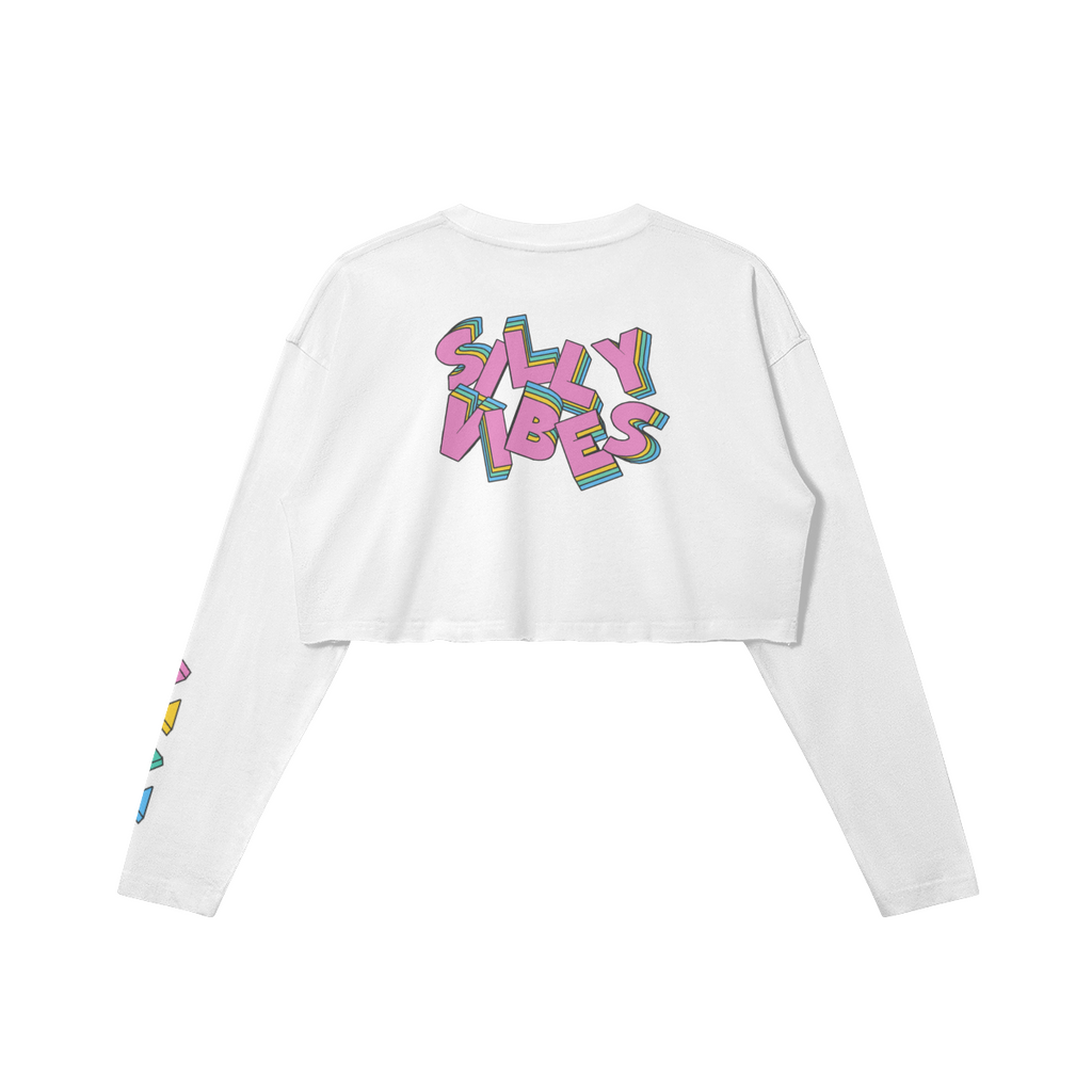 Raw Hem Long Sleeve Crop Top